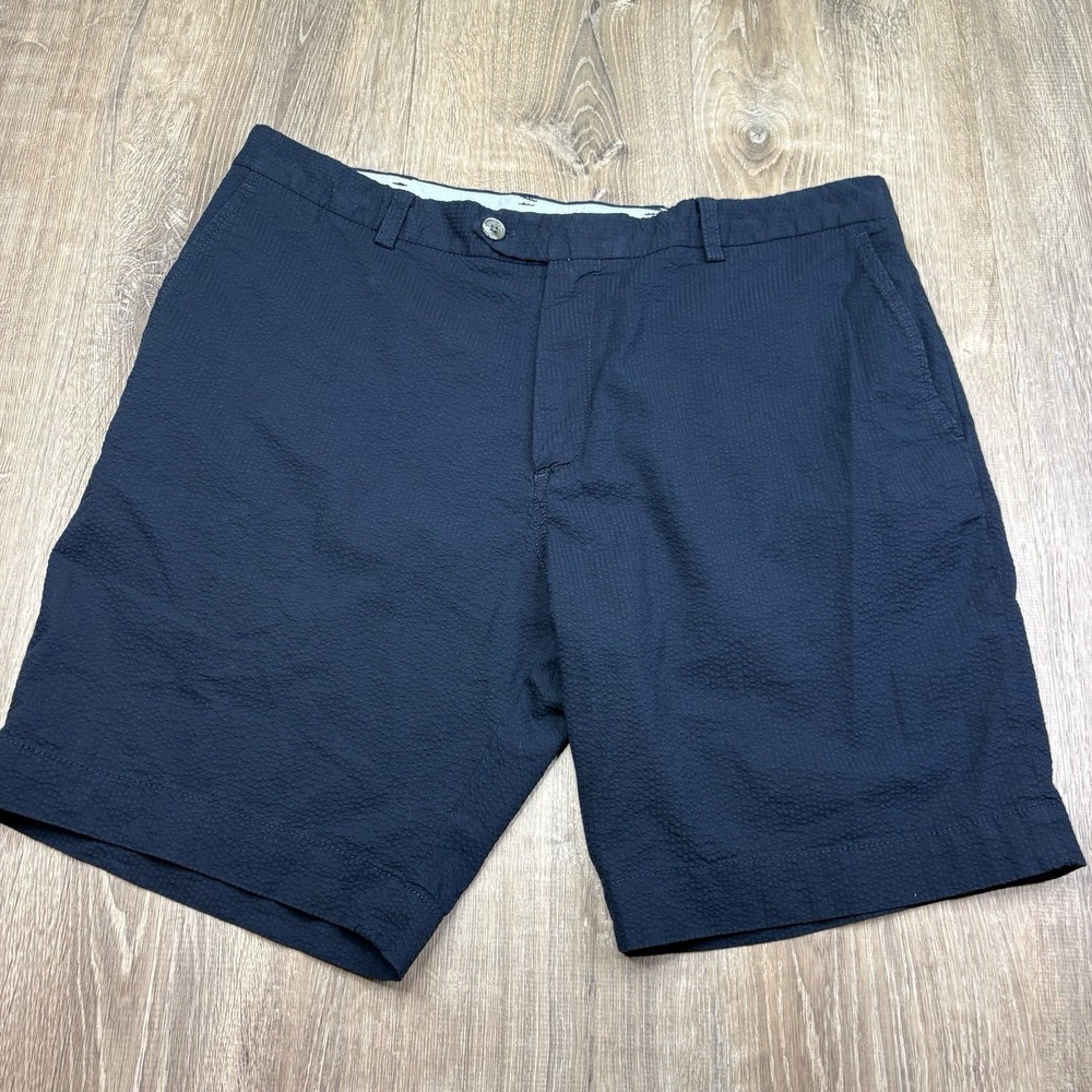 Brooks Brothers Bermuda Seersucker Shorts Summer Classic Preppy Blue Mens Sz 40